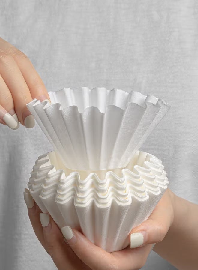 Hoasis 1-2 Cups of Coffee Filters, 50 Pieces of Hand Brewed Coffee Filters, Coffee Filter Basket Wavy Coffee Filter for Drip Coffee Makers No.155 - Image 2